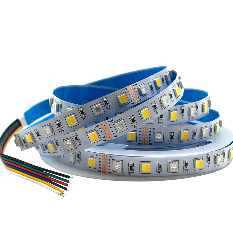 DC12V 16.4ft/5M 5050SMD RGB+CCT Tuya Smart Flexible LED Strip Light Kit, 60LEDs/M, Work With Alexa & Google Assitant DC12V 16.4ft/5M 5050SMD RGB+CCT Tuya Smart Flexible LED Strip Light Kit, 60LEDs/M, Work With Alexa & Google Assitant